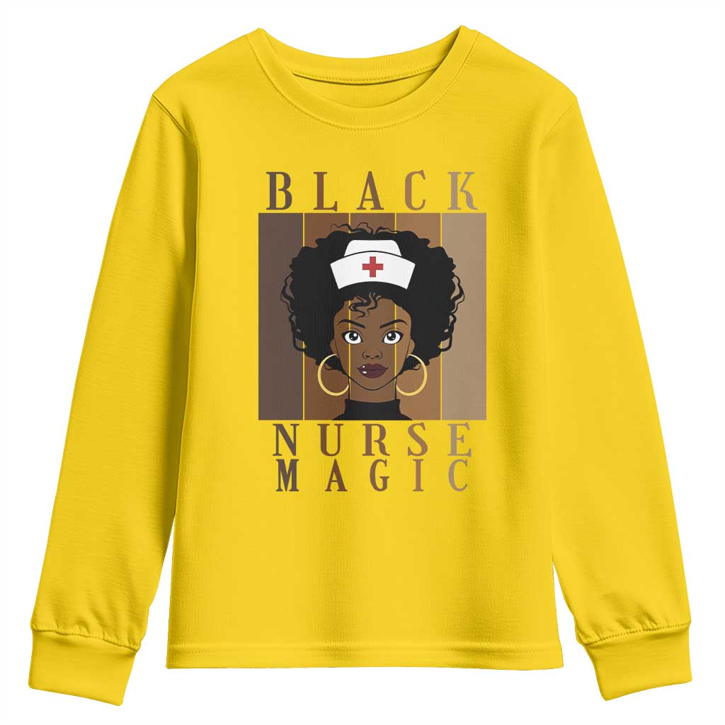 Black Nurse Magic Youth Sweatshirt Black History Month Nurse Gift - Wonder Print Shop