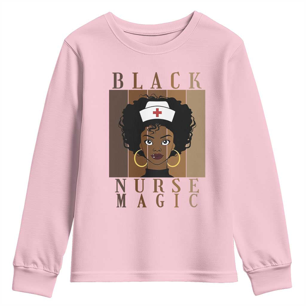 Black Nurse Magic Youth Sweatshirt Black History Month Nurse Gift - Wonder Print Shop