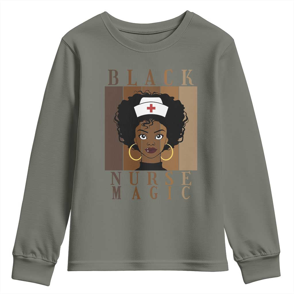 Black Nurse Magic Youth Sweatshirt Black History Month Nurse Gift - Wonder Print Shop