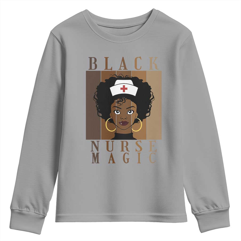 Black Nurse Magic Youth Sweatshirt Black History Month Nurse Gift - Wonder Print Shop