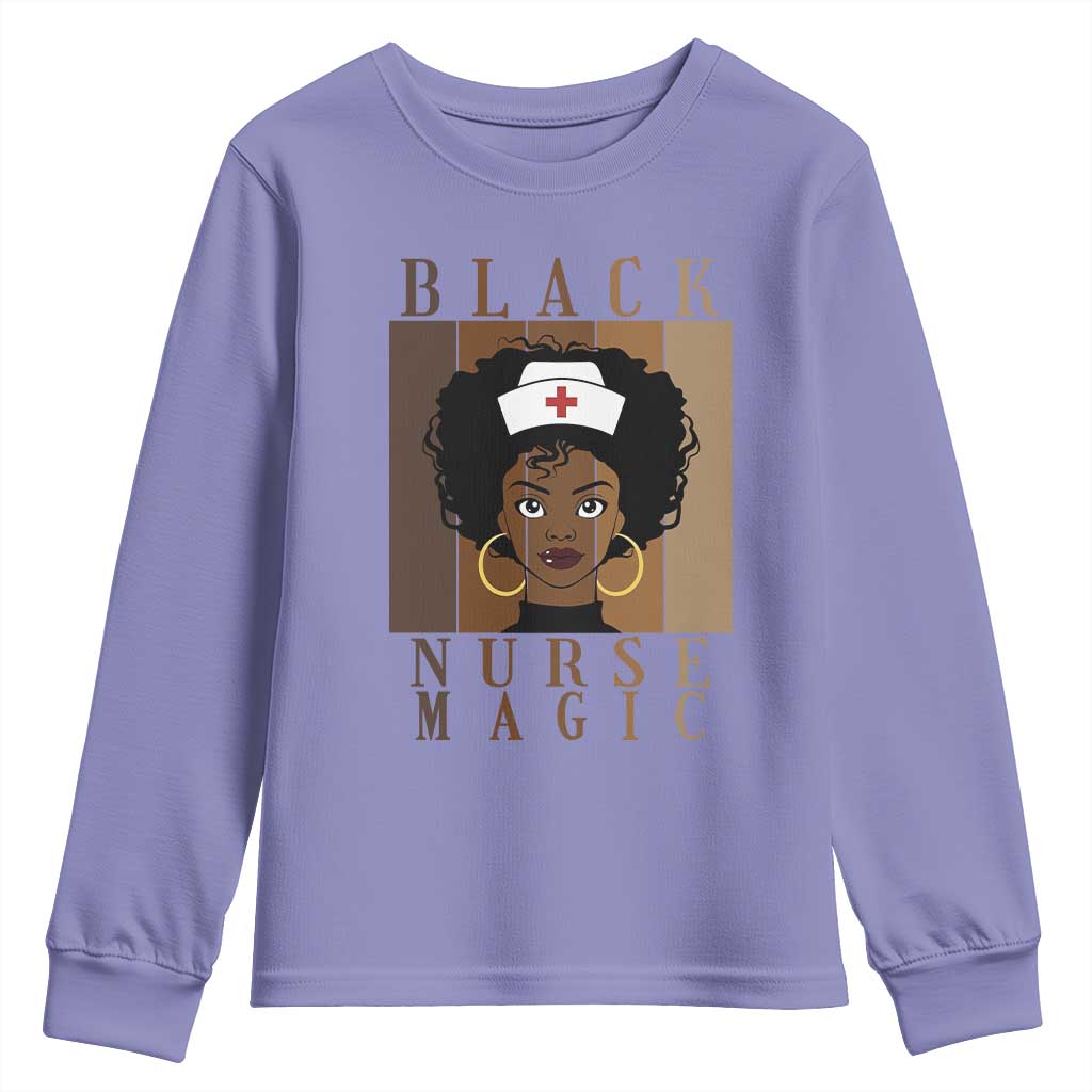 Black Nurse Magic Youth Sweatshirt Black History Month Nurse Gift - Wonder Print Shop