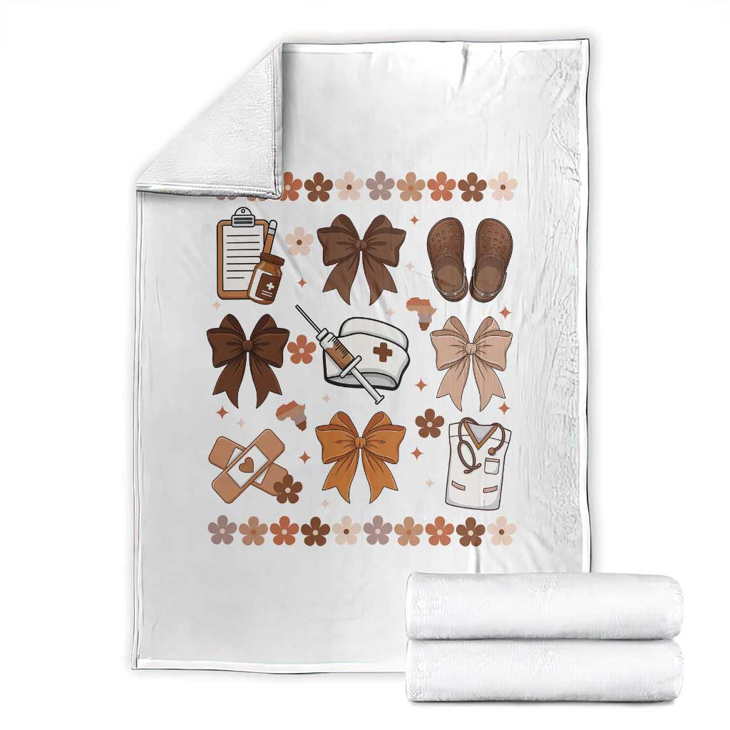 Proud Black Nurse Throw Blanket Gift For African Nurse Black History - Wonder Print Shop