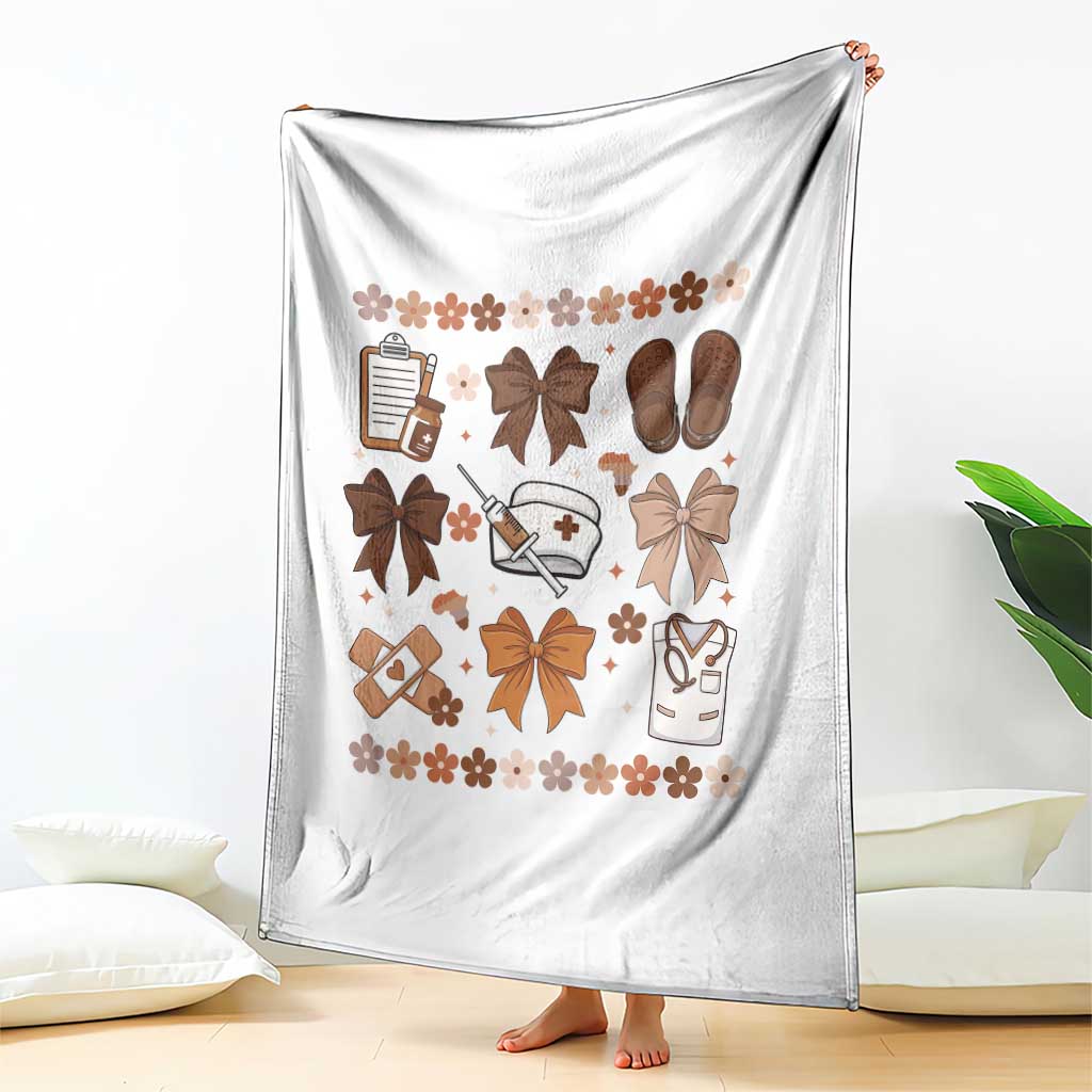 Proud Black Nurse Throw Blanket Gift For African Nurse Black History - Wonder Print Shop