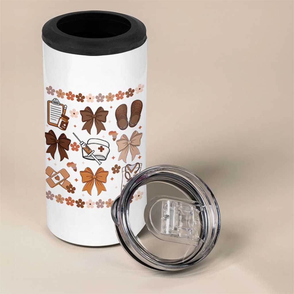 Proud Black Nurse 4 in 1 Can Cooler Tumbler Gift For African Nurse Black History - Wonder Print Shop