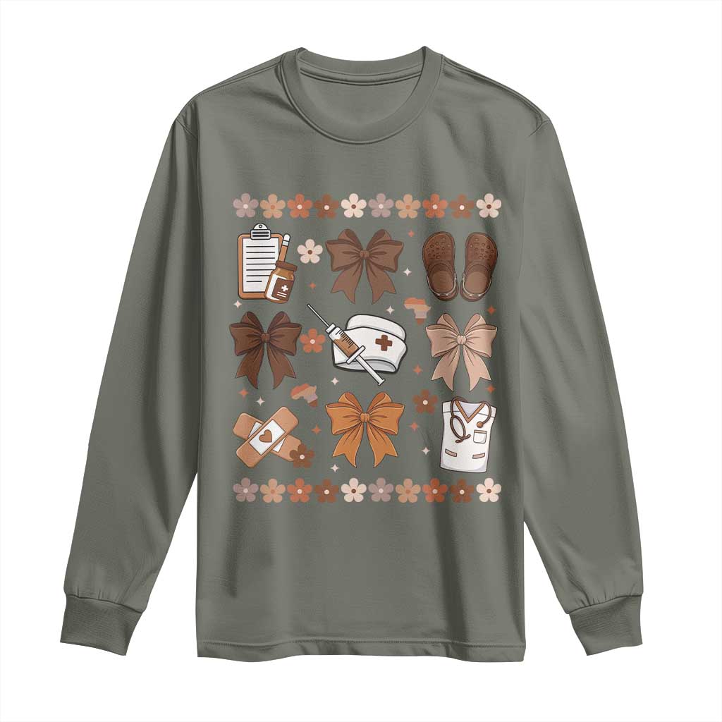 Proud Black Nurse Long Sleeve Shirt Gift For African Nurse Black History - Wonder Print Shop