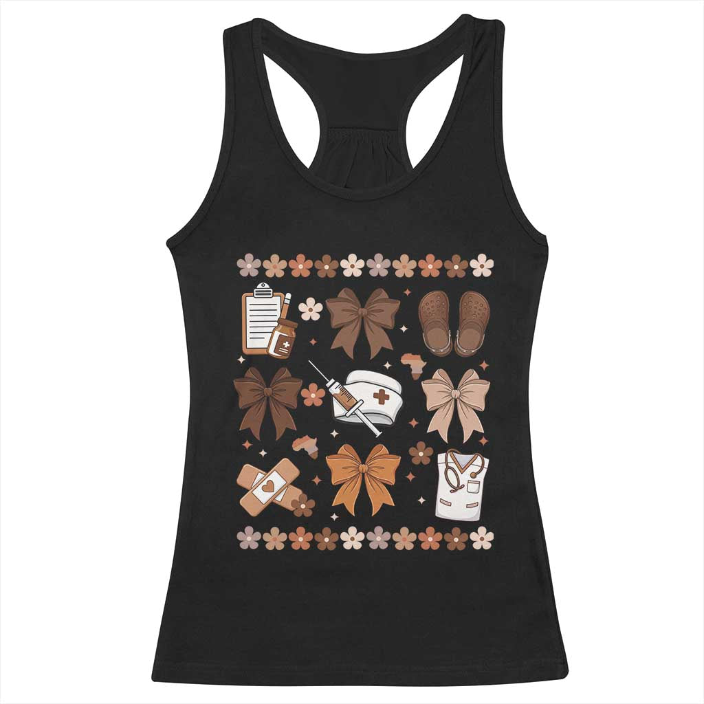 Proud Black Nurse Racerback Tank Top Gift For African Nurse Black History - Wonder Print Shop