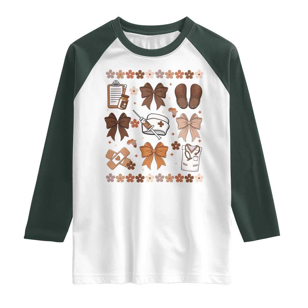 Proud Black Nurse Raglan Shirt Gift For African Nurse Black History - Wonder Print Shop