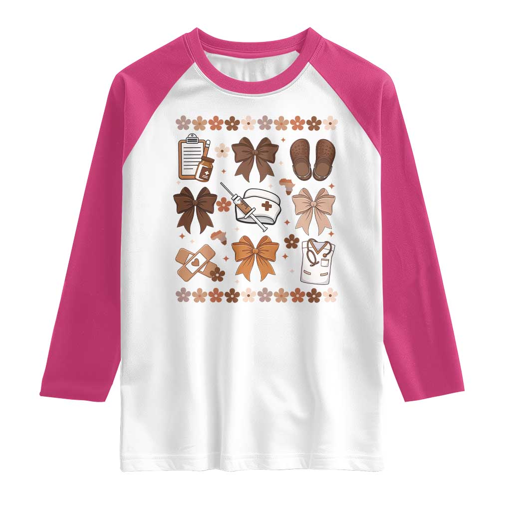 Proud Black Nurse Raglan Shirt Gift For African Nurse Black History - Wonder Print Shop