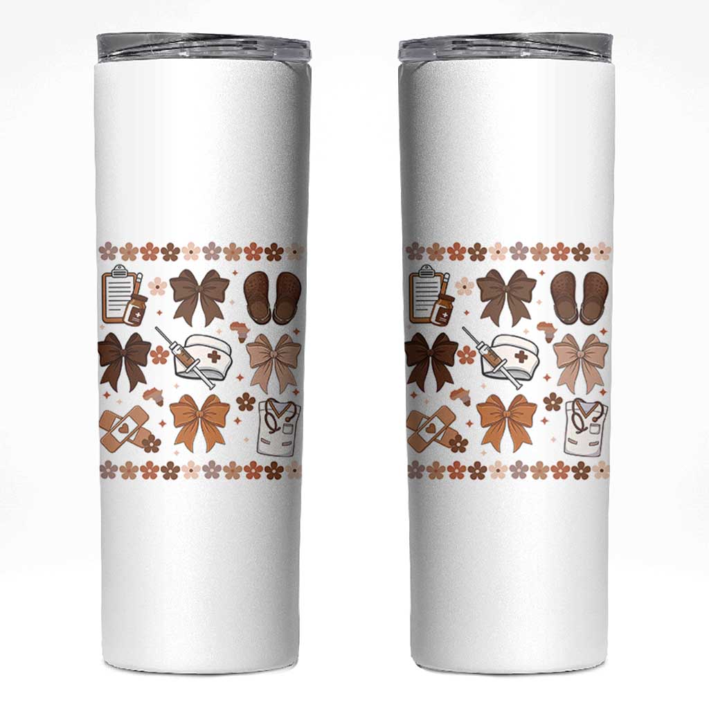 Proud Black Nurse Skinny Tumbler Gift For African Nurse Black History - Wonder Print Shop