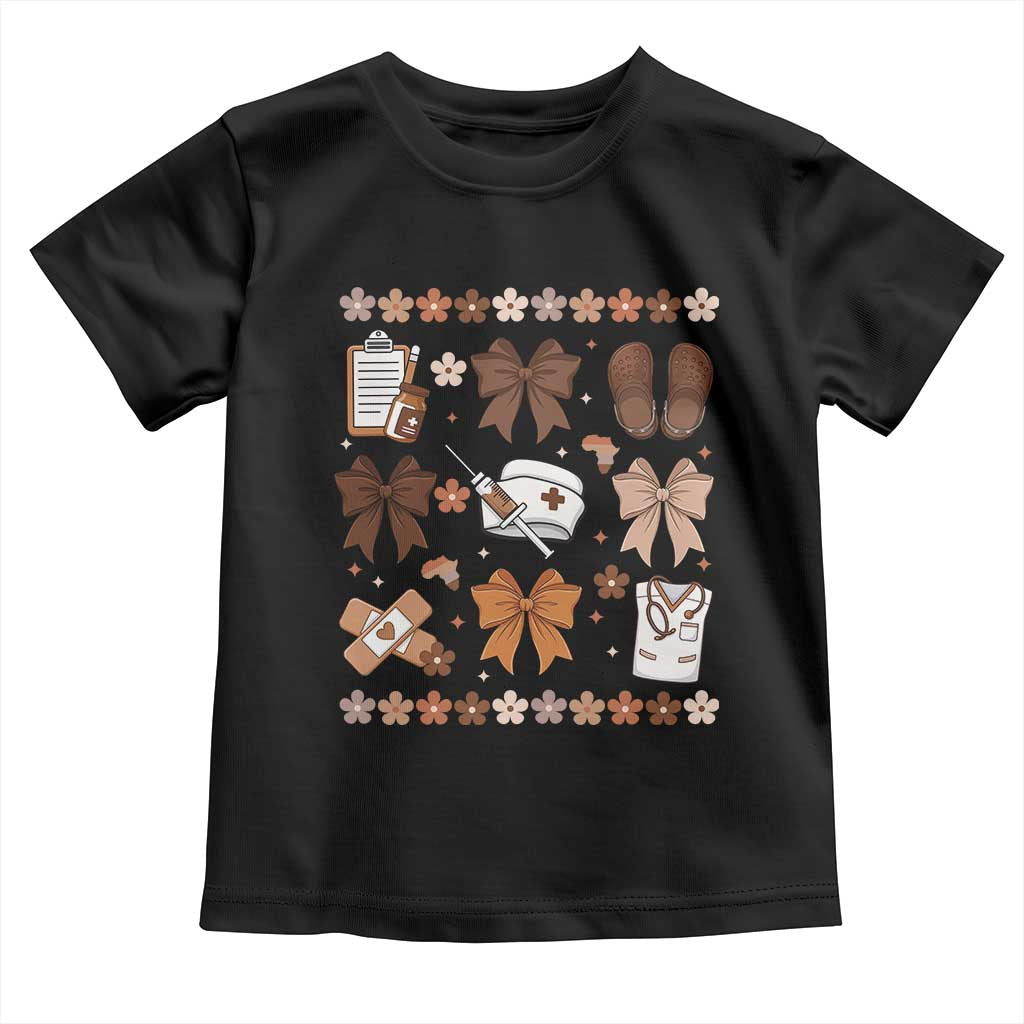Proud Black Nurse Toddler T Shirt Gift For African Nurse Black History - Wonder Print Shop