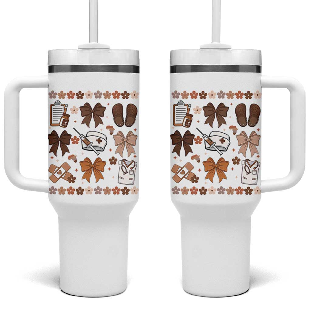 Proud Black Nurse Tumbler With Handle Gift For African Nurse Black History - Wonder Print Shop