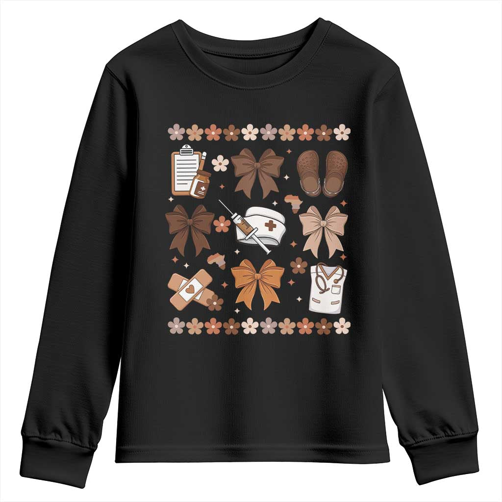 Proud Black Nurse Youth Sweatshirt Gift For African Nurse Black History - Wonder Print Shop