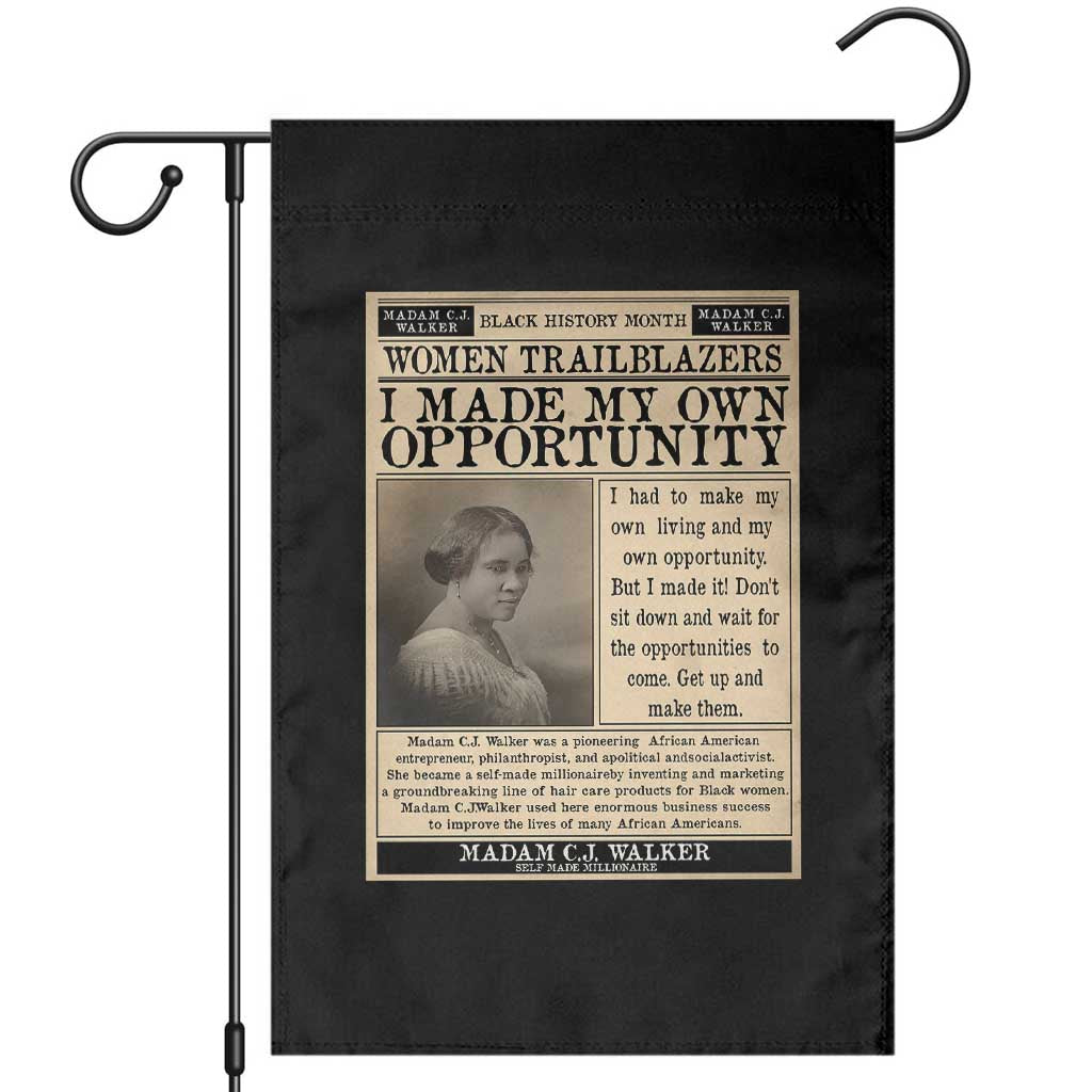 Madam C.J. Walker Garden Flag I Made My Own Opportunity - Wonder Print Shop