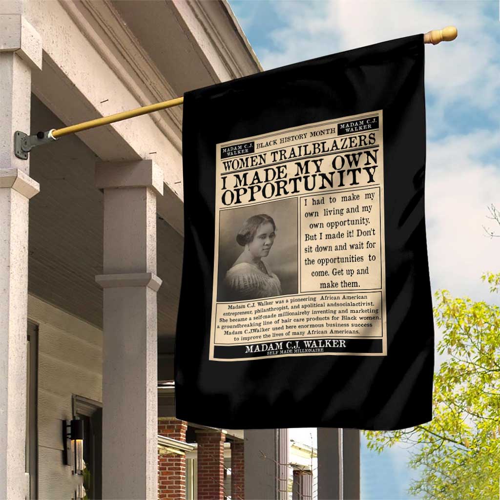 Madam C.J. Walker Garden Flag I Made My Own Opportunity - Wonder Print Shop