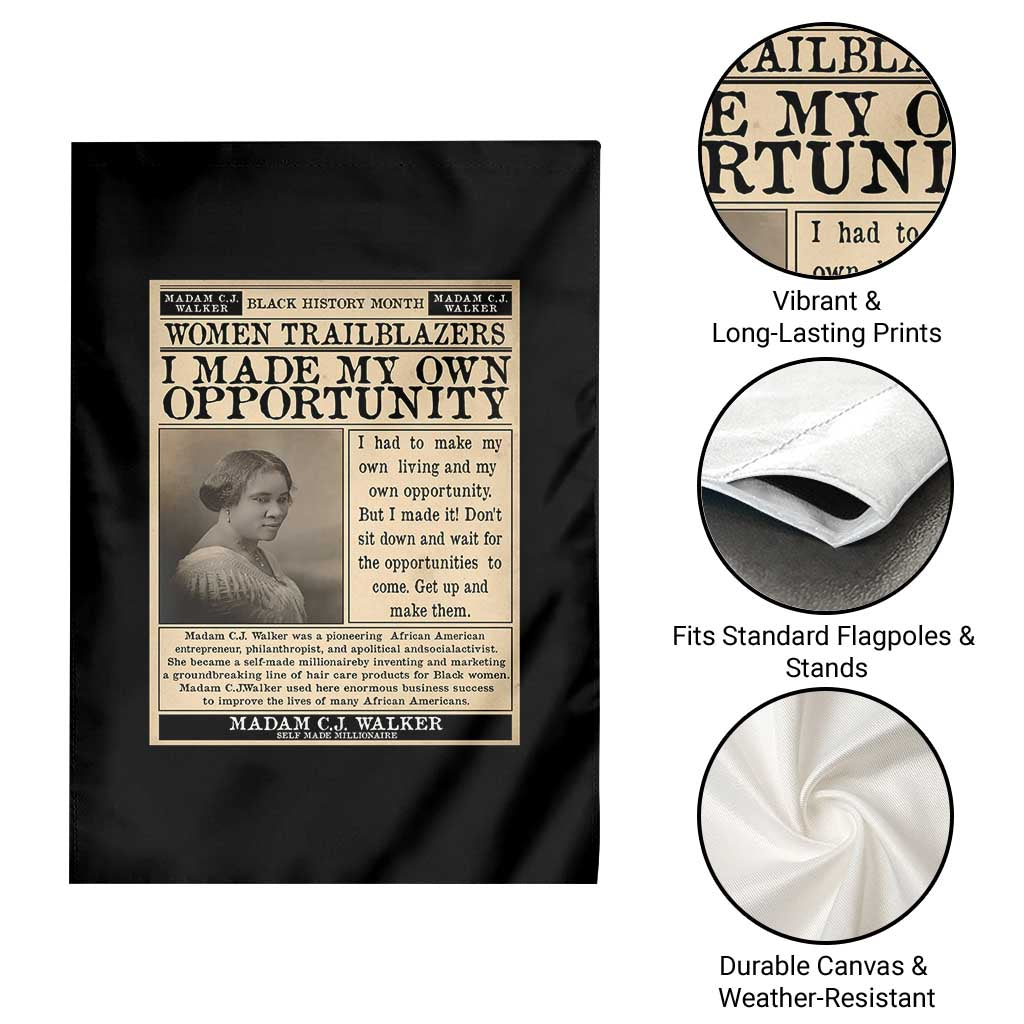 Madam C.J. Walker Garden Flag I Made My Own Opportunity - Wonder Print Shop