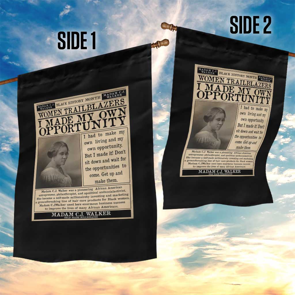 Madam C.J. Walker Garden Flag I Made My Own Opportunity - Wonder Print Shop