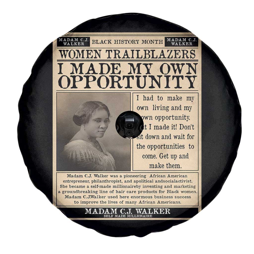 Madam C.J. Walker Spare Tire Cover I Made My Own Opportunity - Wonder Print Shop