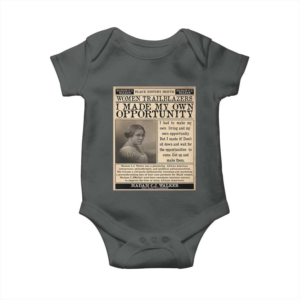 Madam C.J. Walker Baby Onesie I Made My Own Opportunity - Wonder Print Shop