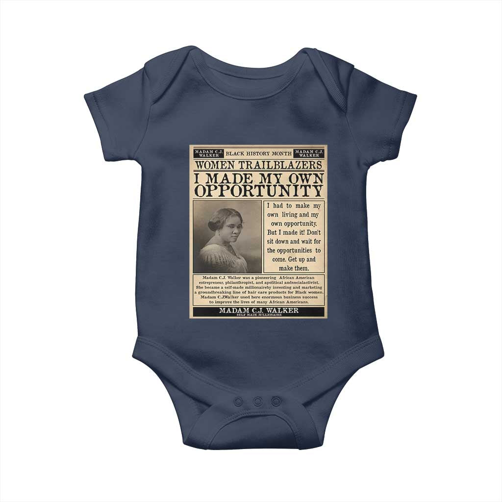Madam C.J. Walker Baby Onesie I Made My Own Opportunity - Wonder Print Shop