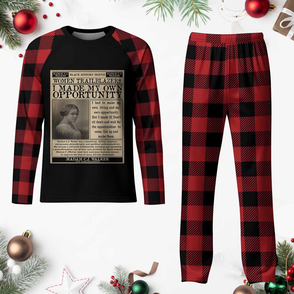 Madam C.J. Walker Plaid Pajama Set I Made My Own Opportunity - Wonder Print Shop