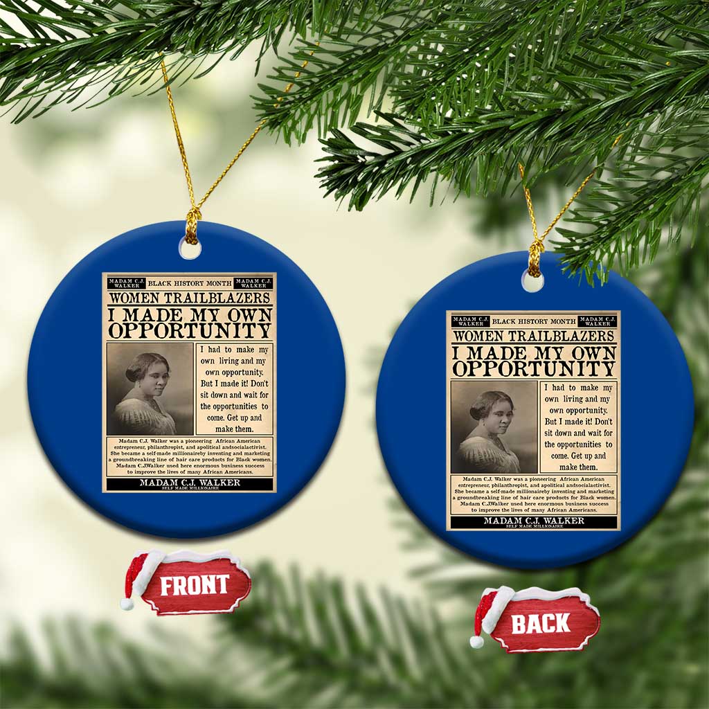 Madam C.J. Walker Ceramic Ornament I Made My Own Opportunity - Wonder Print Shop