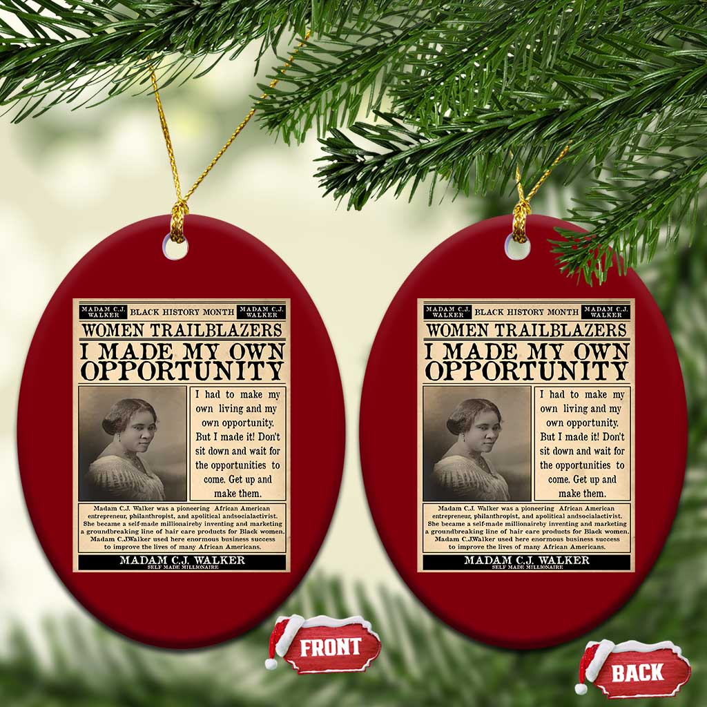 Madam C.J. Walker Ceramic Ornament I Made My Own Opportunity - Wonder Print Shop