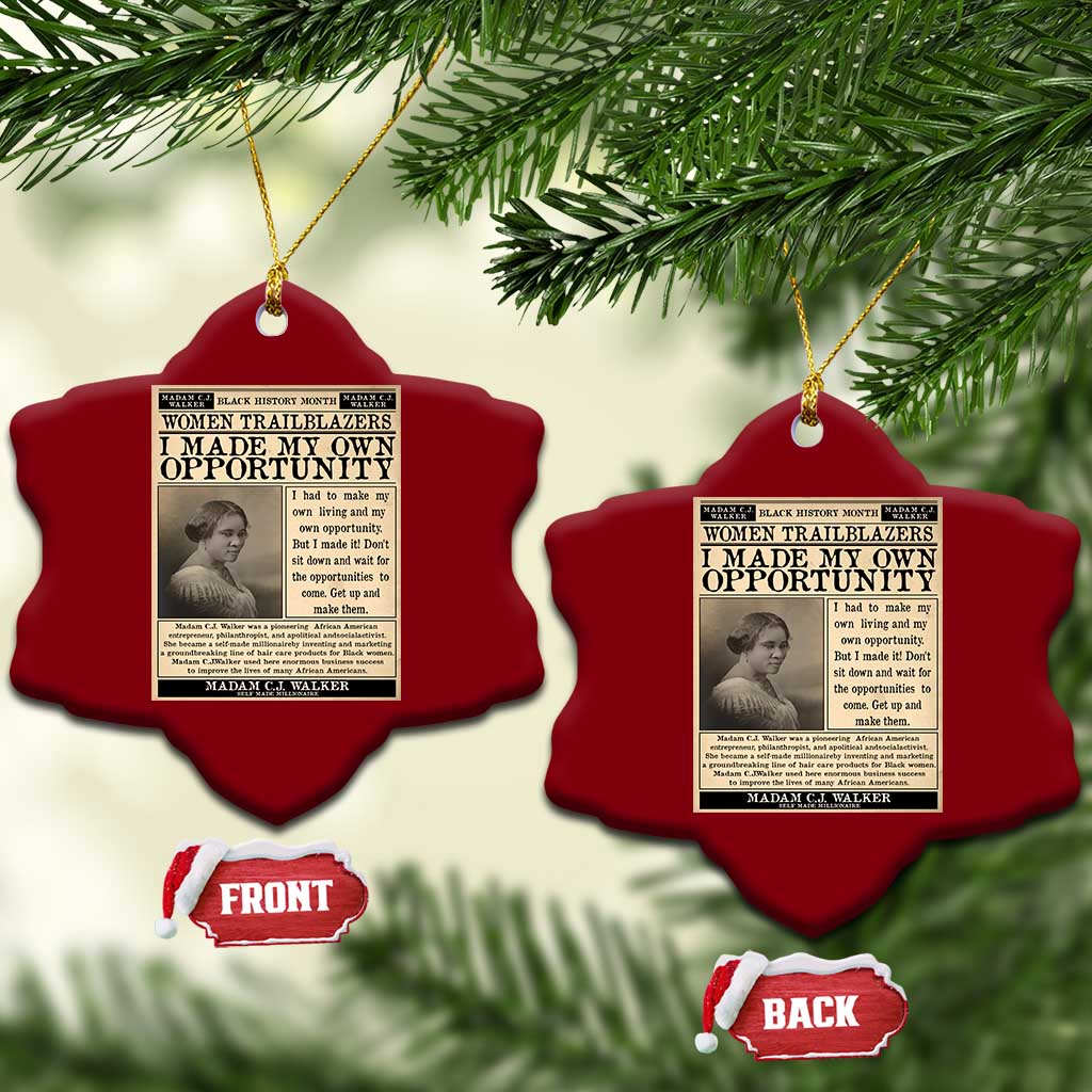 Madam C.J. Walker Ceramic Ornament I Made My Own Opportunity - Wonder Print Shop