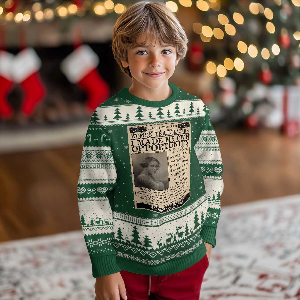 Madam C.J. Walker Ugly Christmas Sweater I Made My Own Opportunity - Wonder Print Shop