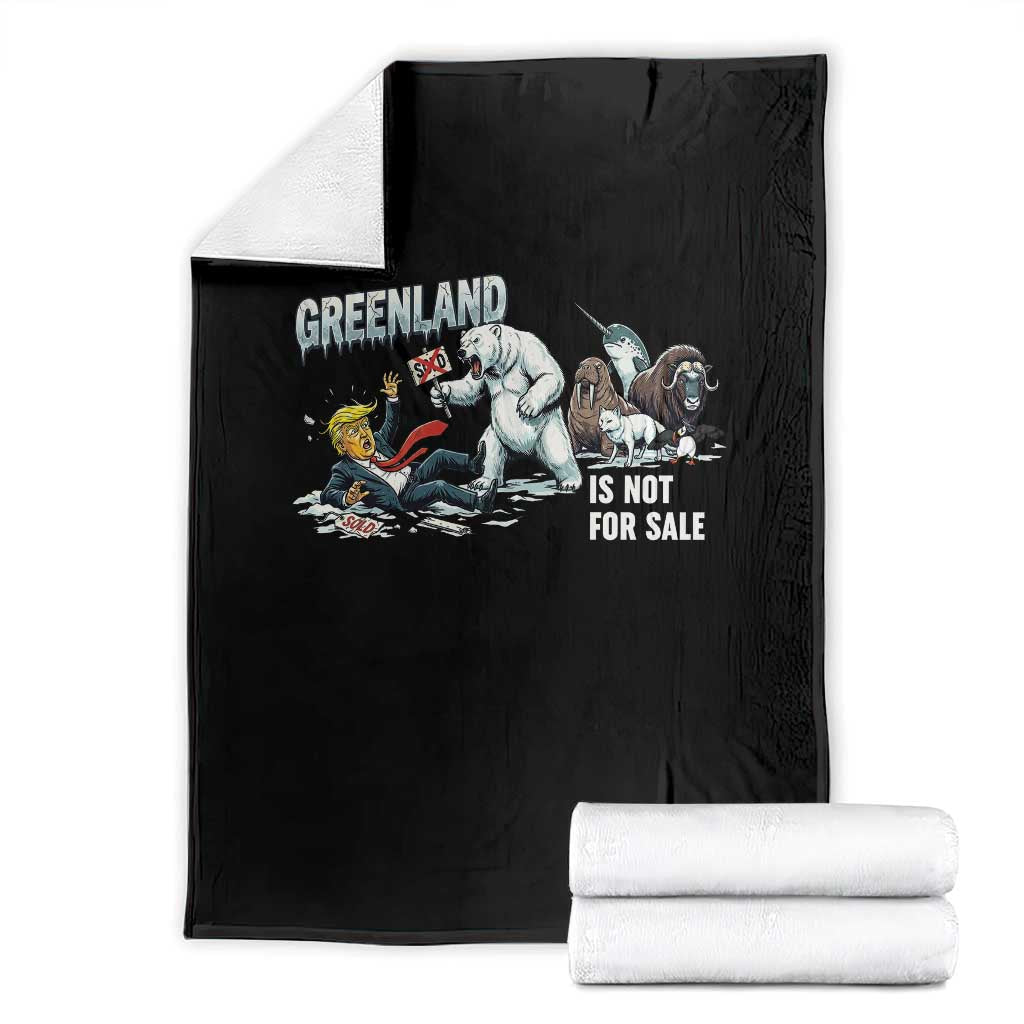 Greenland Not For Sale Throw Blanket Political Humor Gift