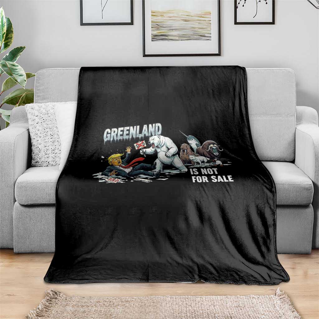 Greenland Not For Sale Throw Blanket Political Humor Gift