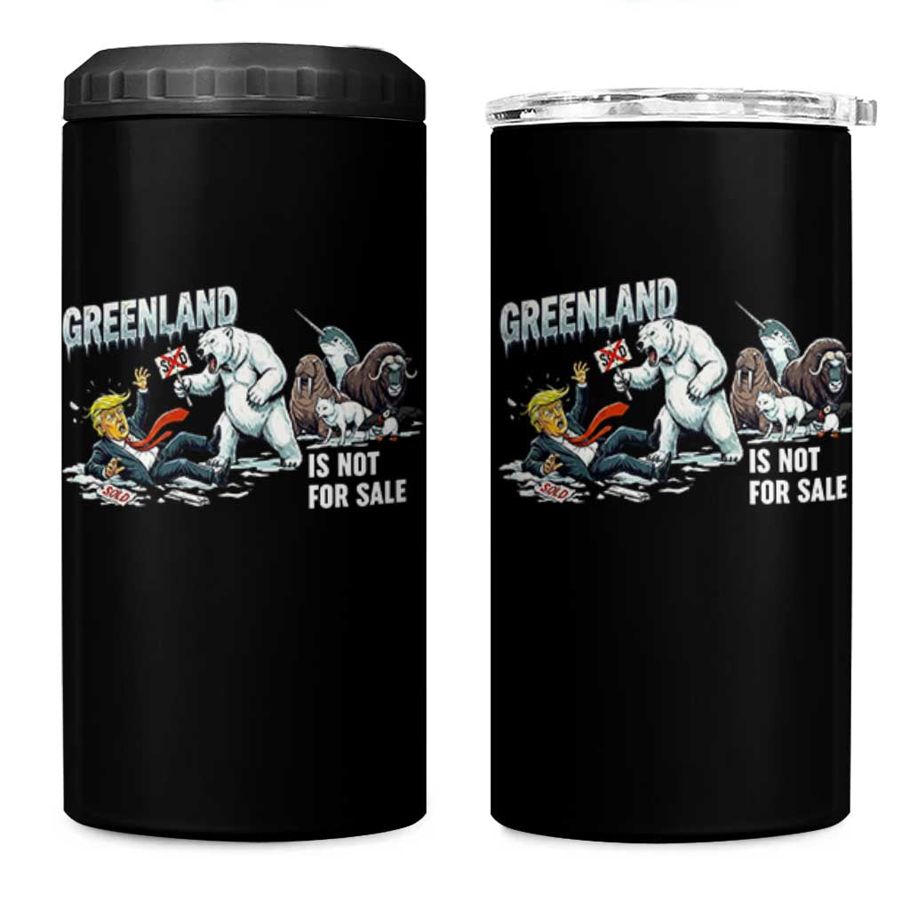 Greenland Not For Sale 4 in 1 Can Cooler Tumbler Political Humor Gift