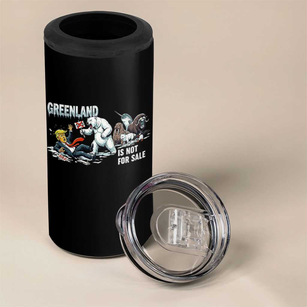 Greenland Not For Sale 4 in 1 Can Cooler Tumbler Political Humor Gift