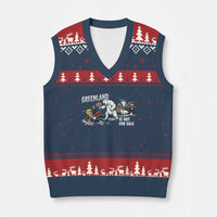 Greenland Not For Sale V-Neck Knit Sweater Vest Political Humor Gift