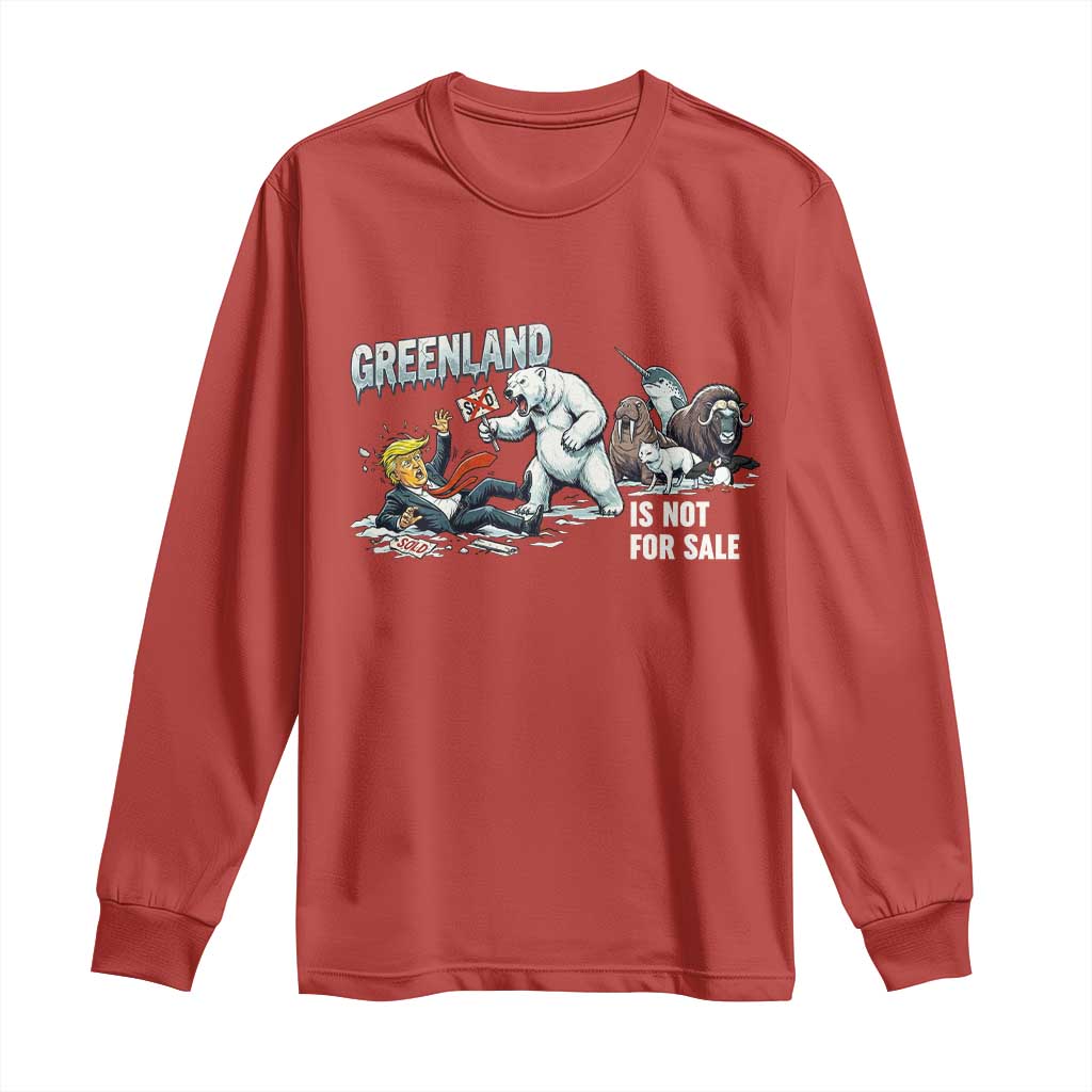 Greenland Not For Sale Long Sleeve Shirt Political Humor Gift
