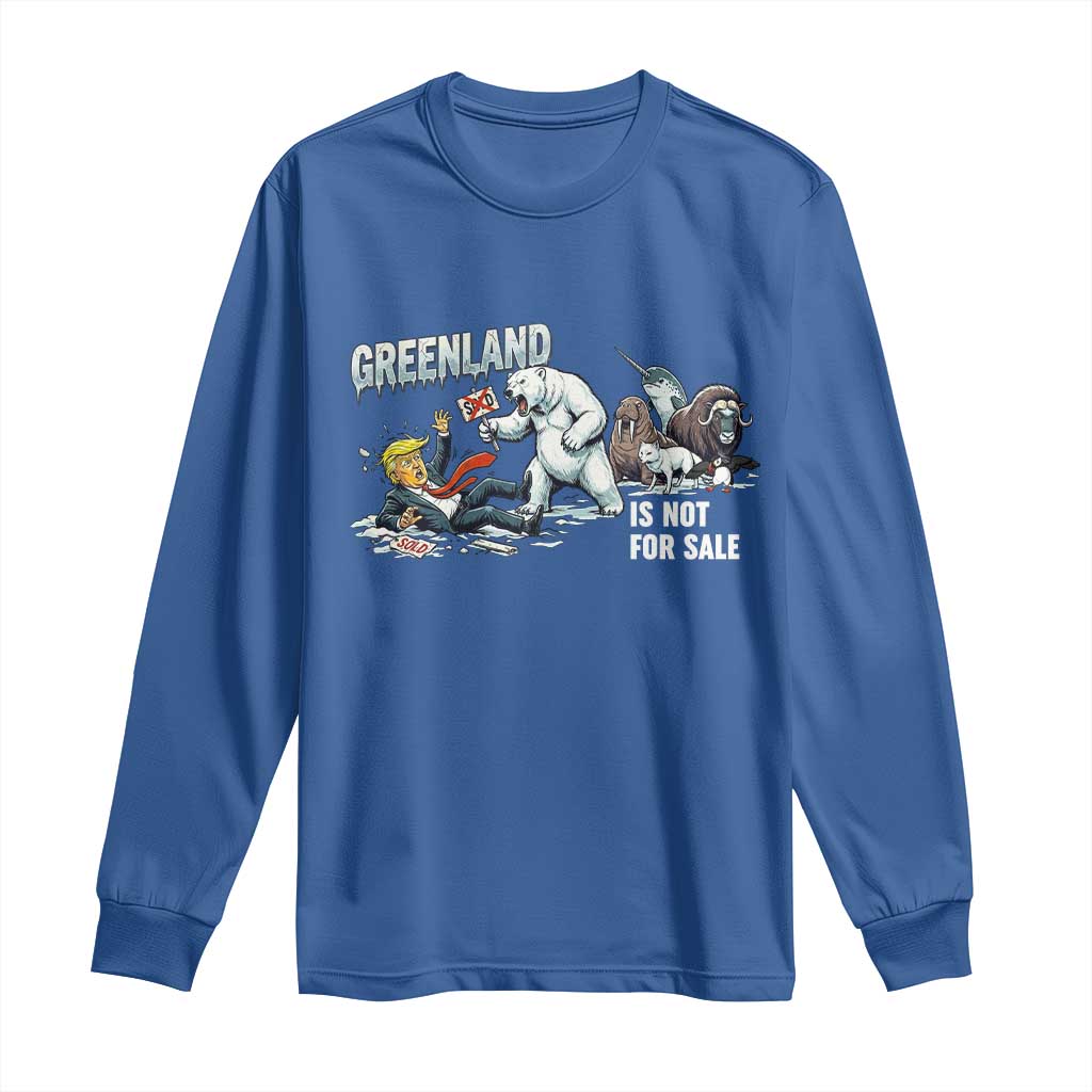Greenland Not For Sale Long Sleeve Shirt Political Humor Gift
