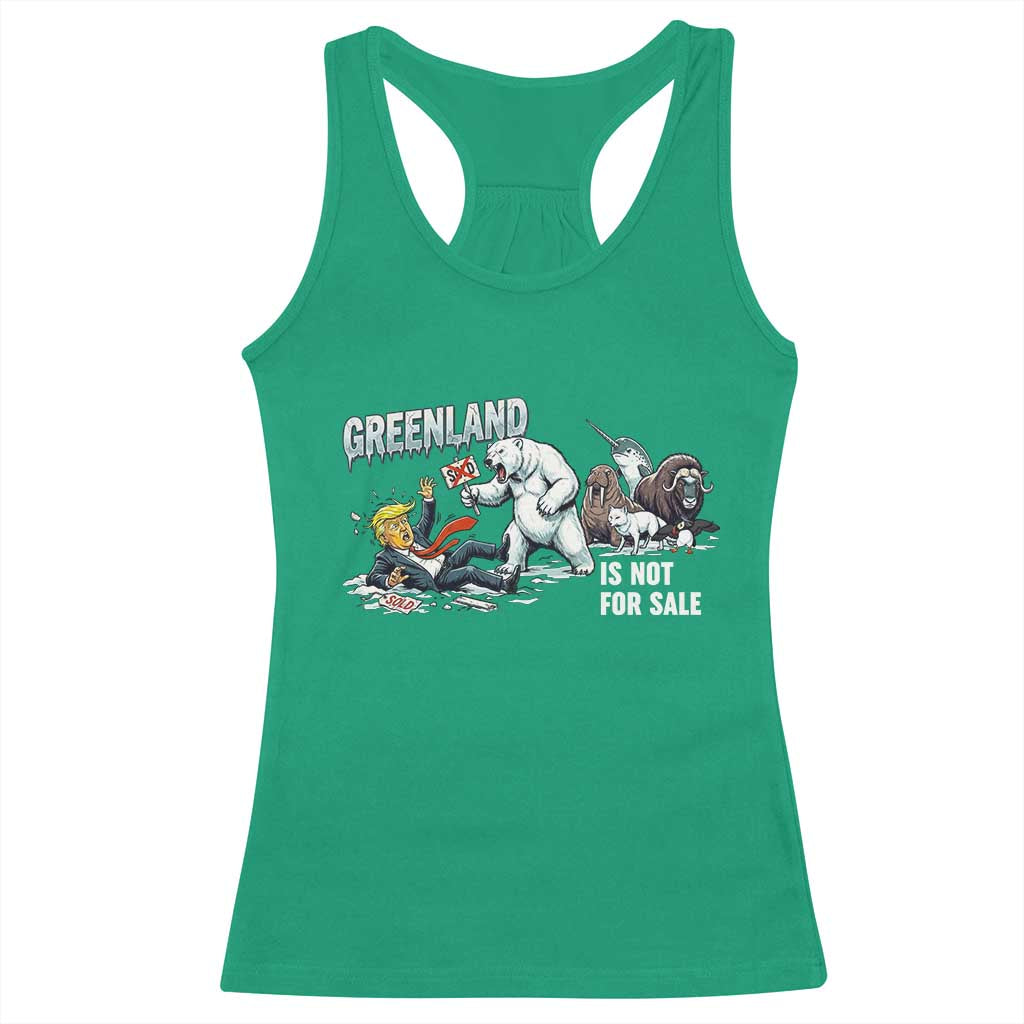 Greenland Not For Sale Racerback Tank Top Political Humor Gift