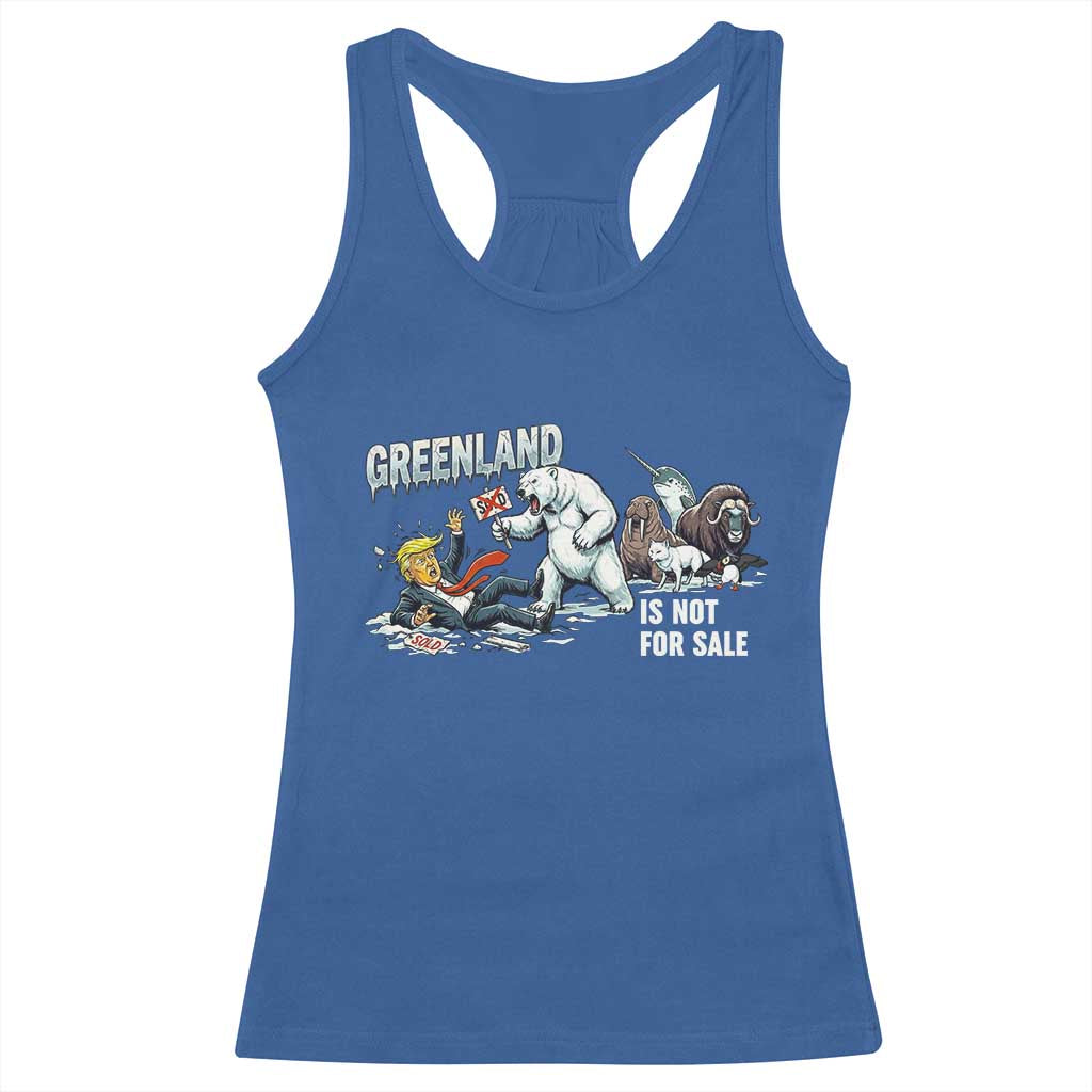 Greenland Not For Sale Racerback Tank Top Political Humor Gift