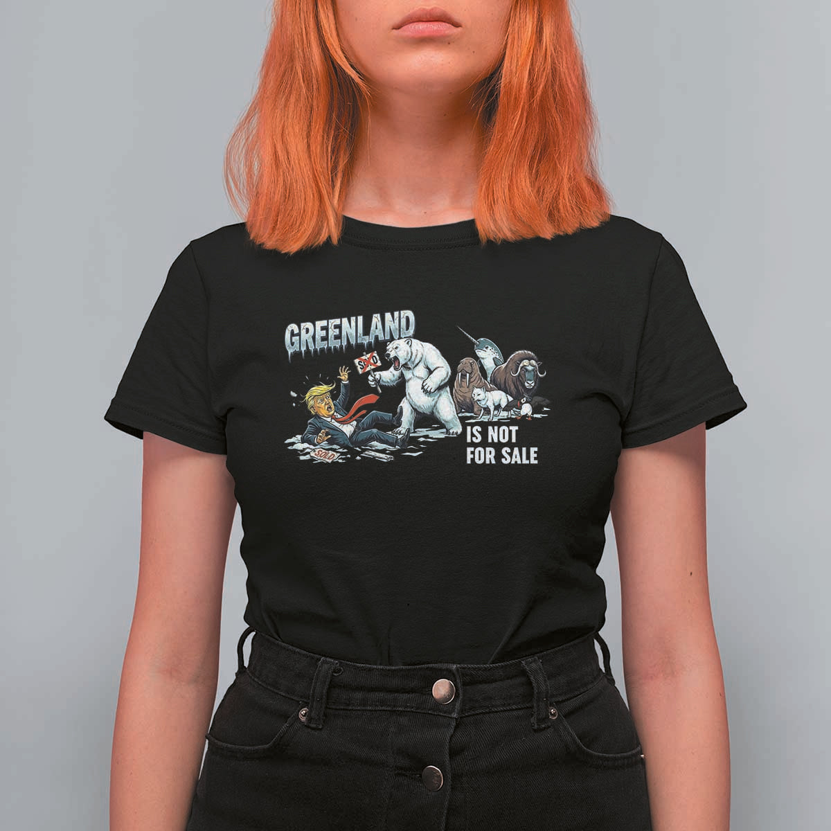 Greenland Not For Sale T Shirt For Women Political Humor Gift