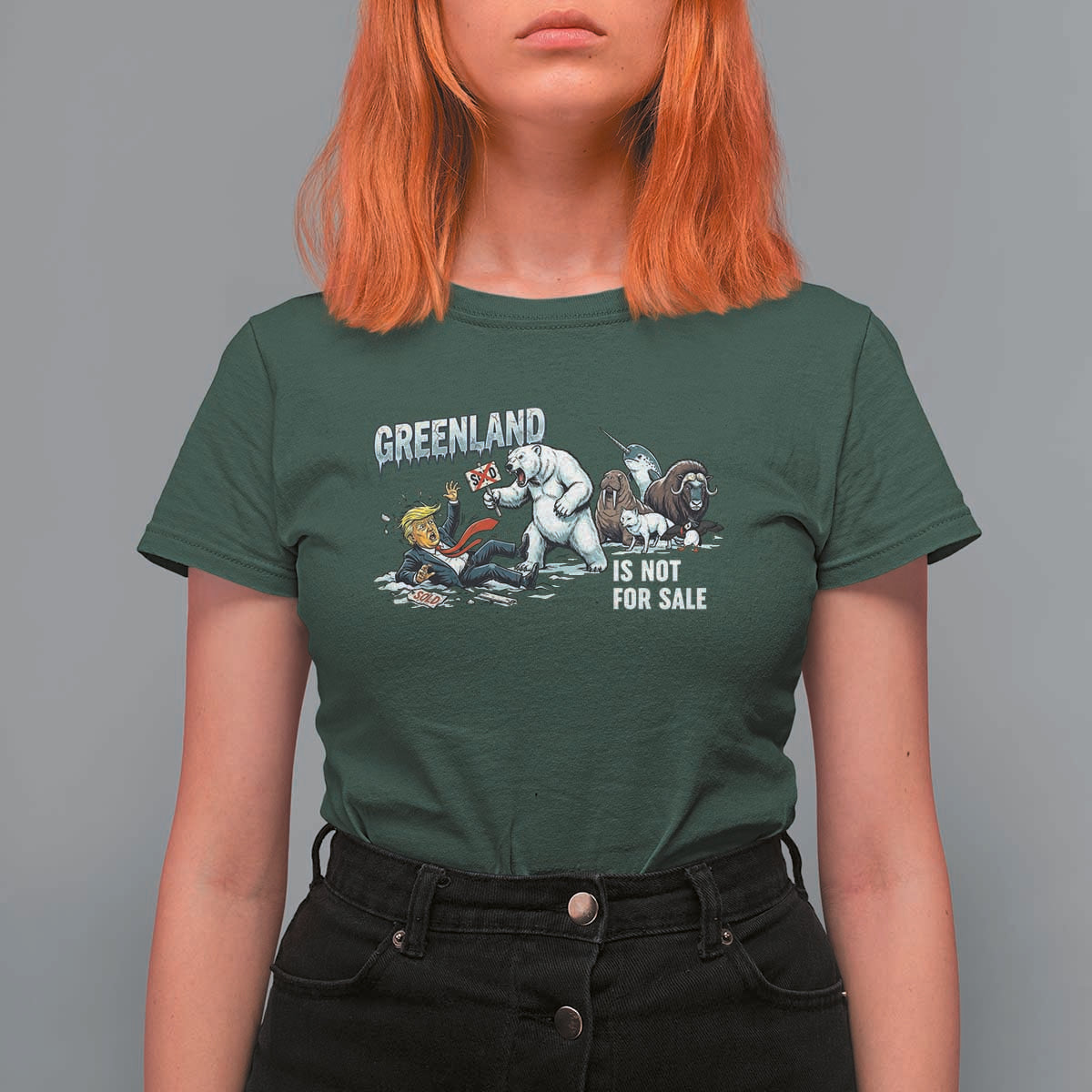 Greenland Not For Sale T Shirt For Women Political Humor Gift