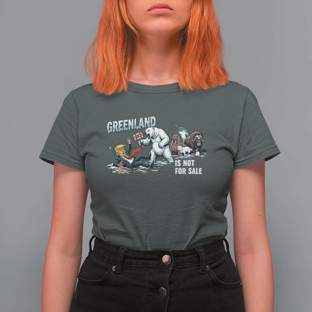 Greenland Not For Sale T Shirt For Women Political Humor Gift