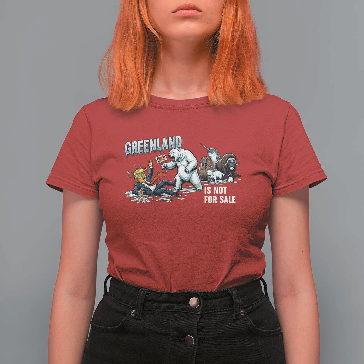 Greenland Not For Sale T Shirt For Women Political Humor Gift
