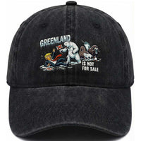 Greenland Not For Sale Washed Cotton Baseball Cap Political Humor Gift