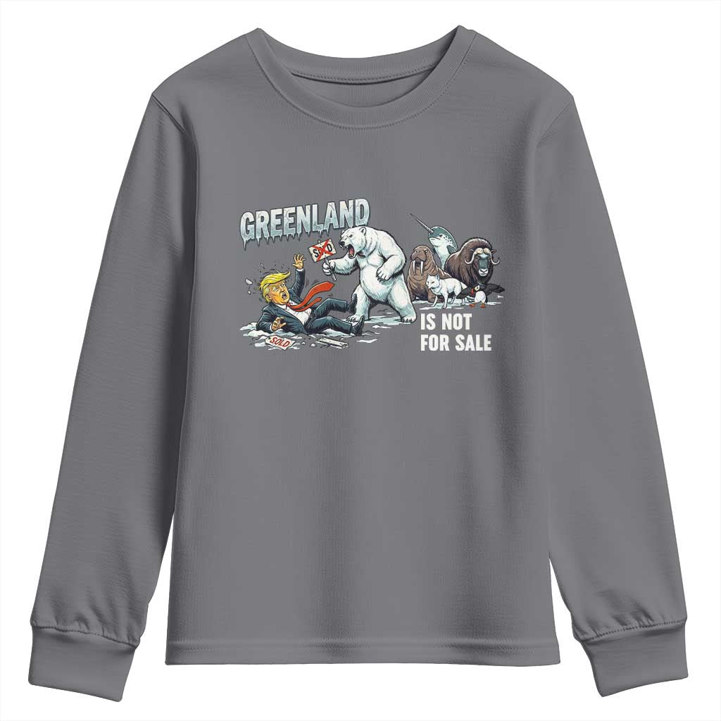 Greenland Not For Sale Youth Sweatshirt Political Humor Gift