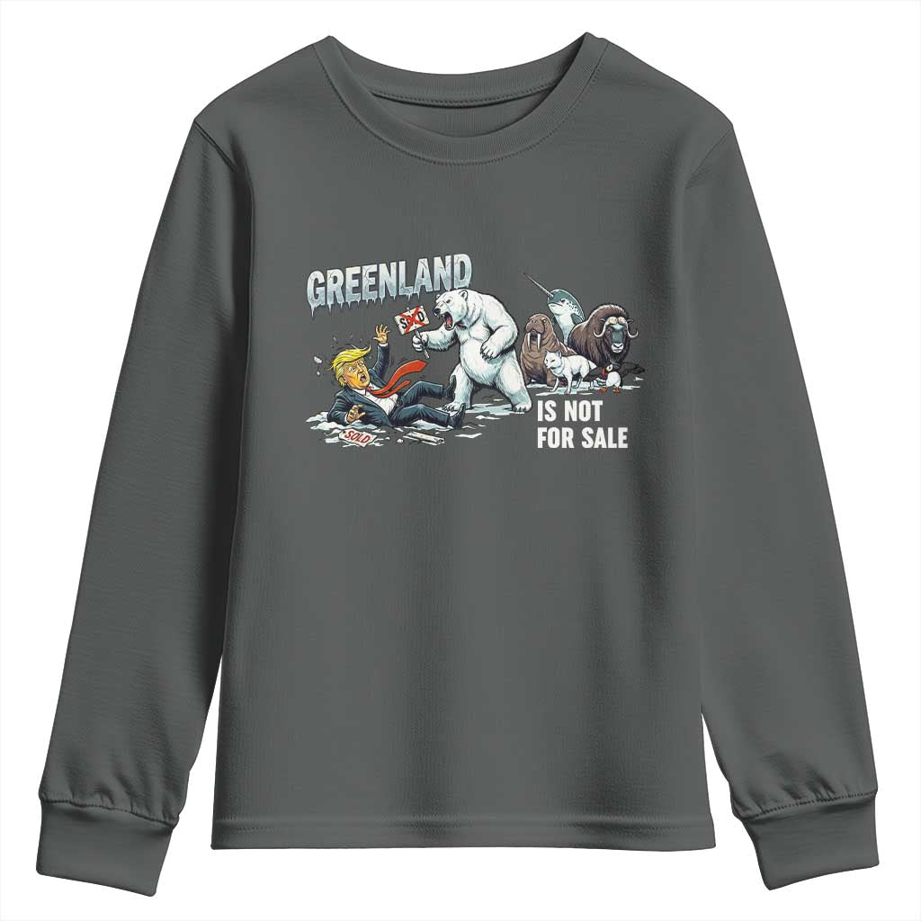 Greenland Not For Sale Youth Sweatshirt Political Humor Gift