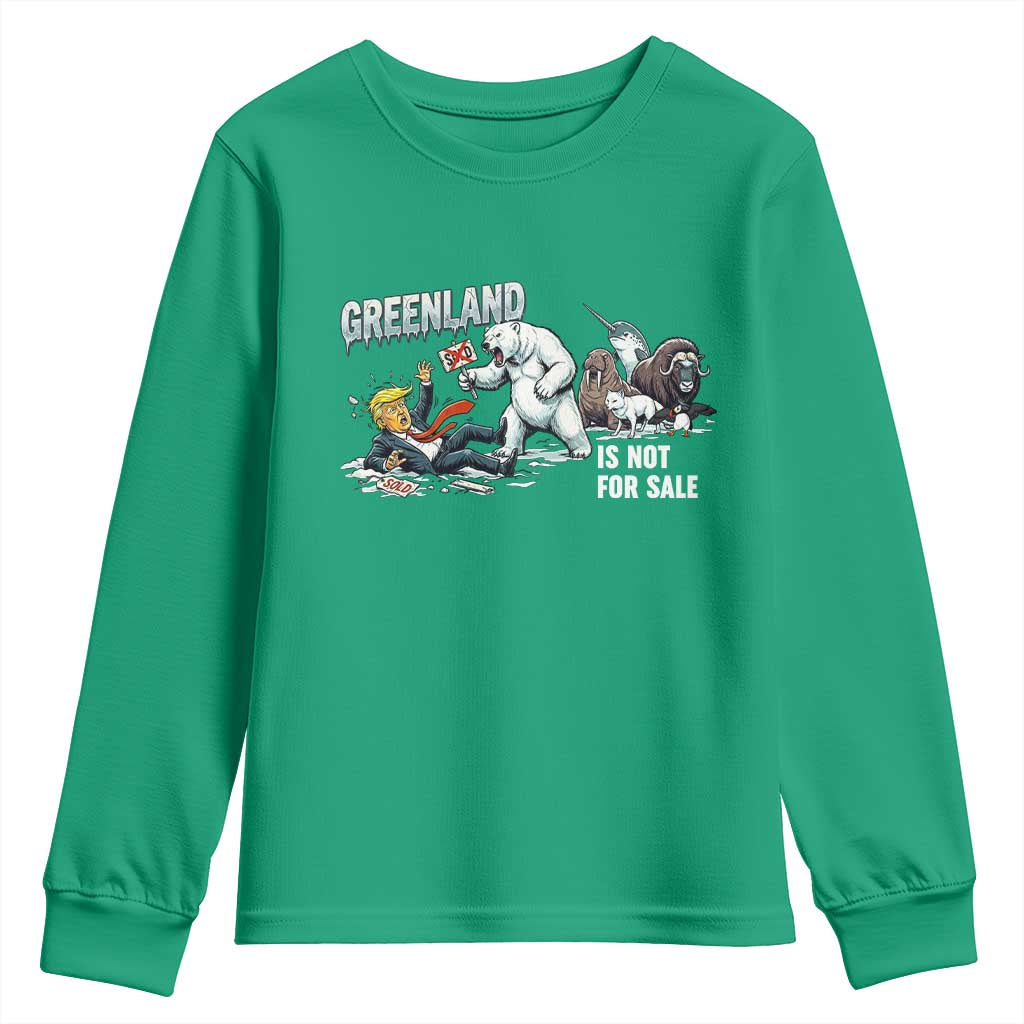 Greenland Not For Sale Youth Sweatshirt Political Humor Gift