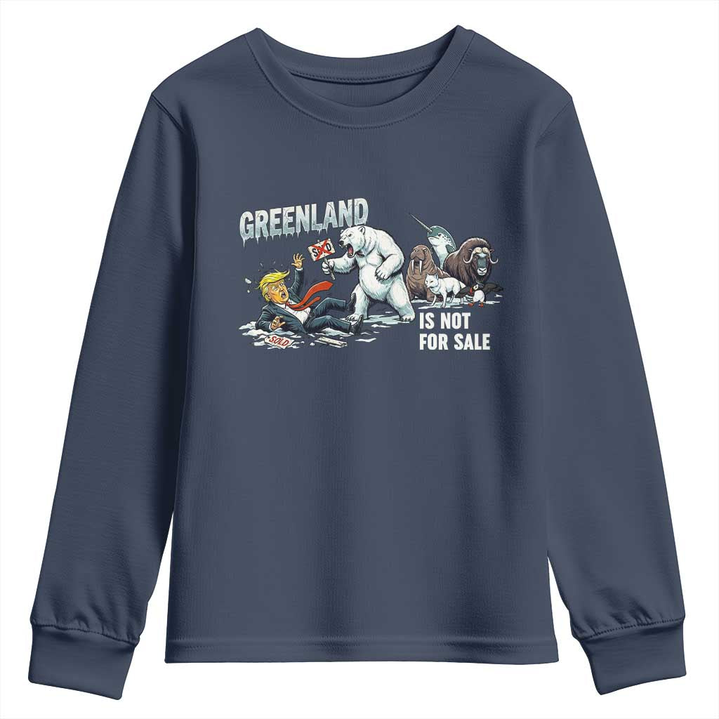Greenland Not For Sale Youth Sweatshirt Political Humor Gift