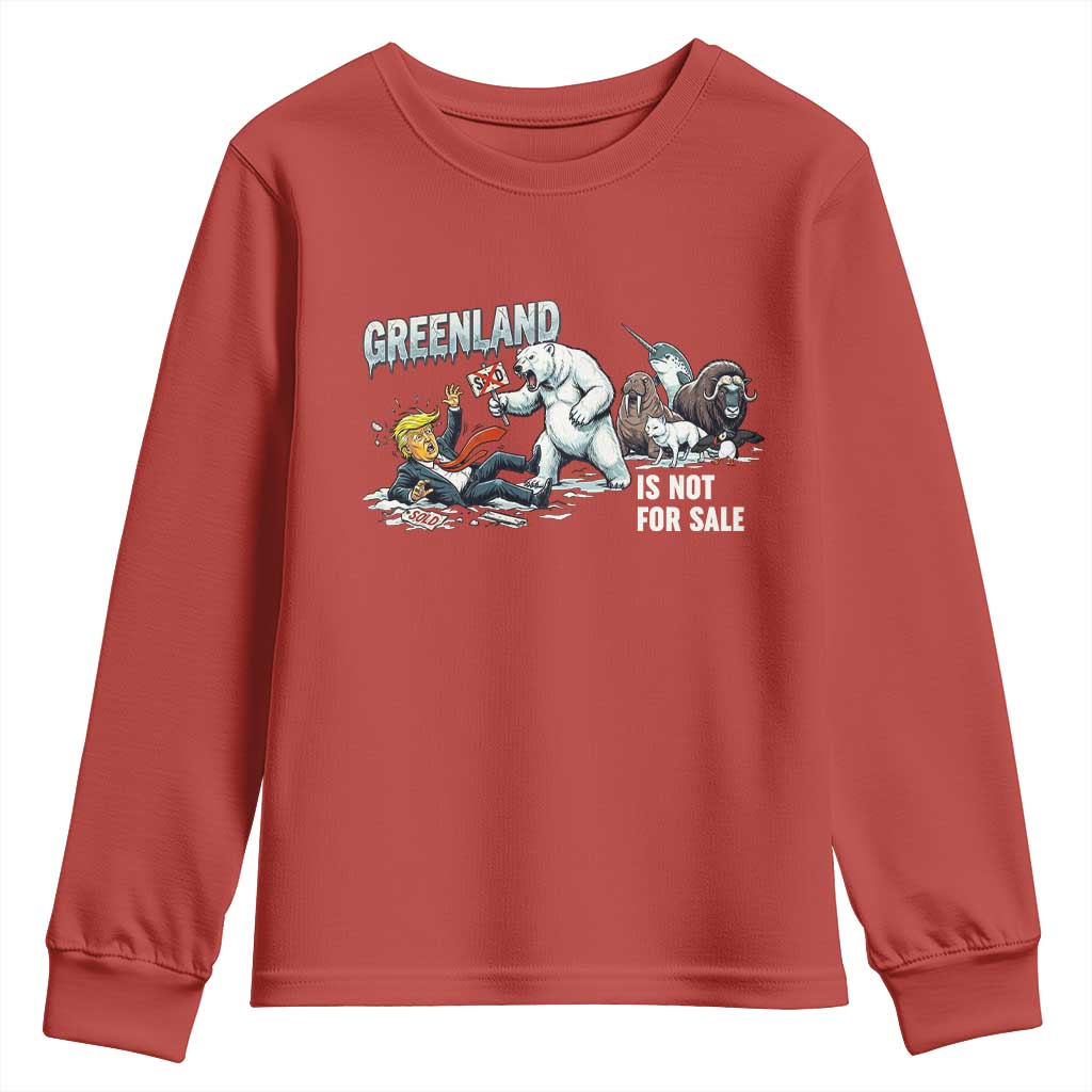 Greenland Not For Sale Youth Sweatshirt Political Humor Gift