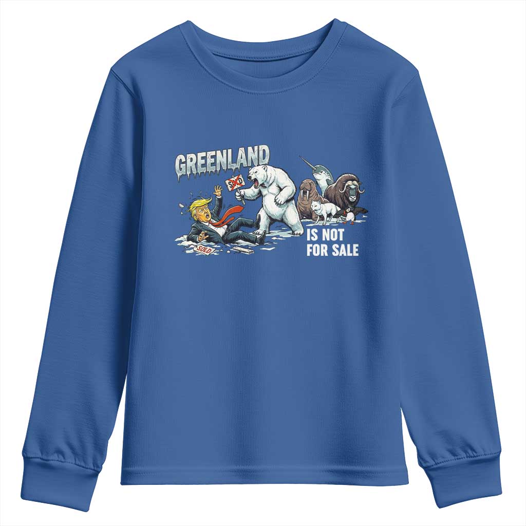 Greenland Not For Sale Youth Sweatshirt Political Humor Gift