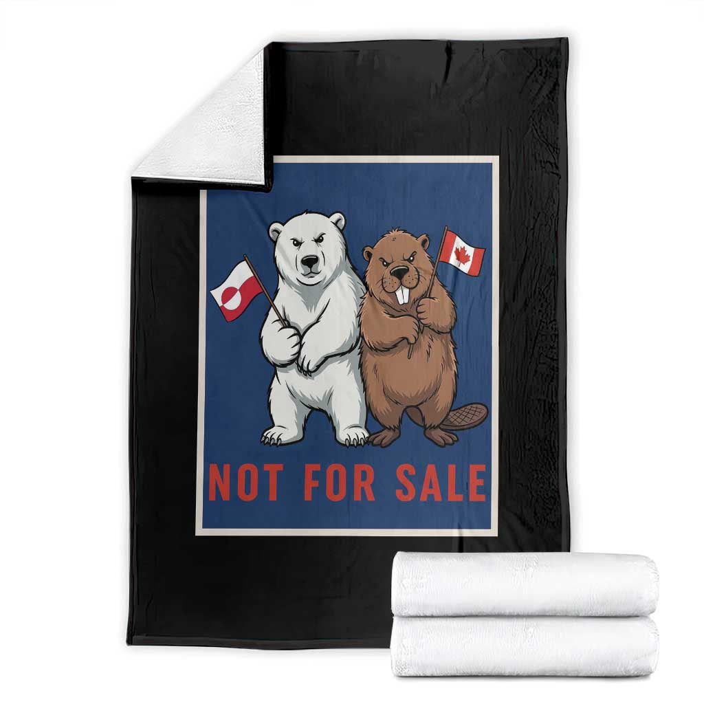 Funny Polar Bear And Beaver Political Protest Throw Blanket Not For Sale