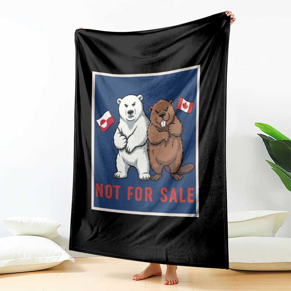 Funny Polar Bear And Beaver Political Protest Throw Blanket Not For Sale